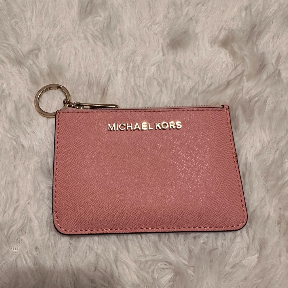Michael Kors Blush Card Holder with Gold Accent